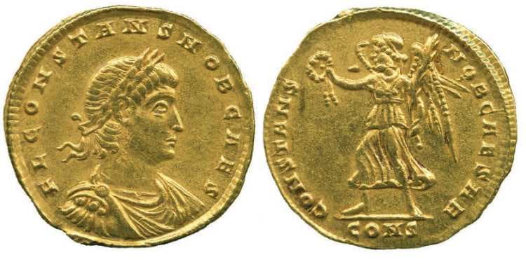 Constantinople RIC VII 97 Constans, as Caesar, AV Solidus