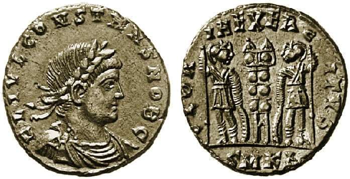 Cyzicus RIC VII 87, Δ Constans, AE follis