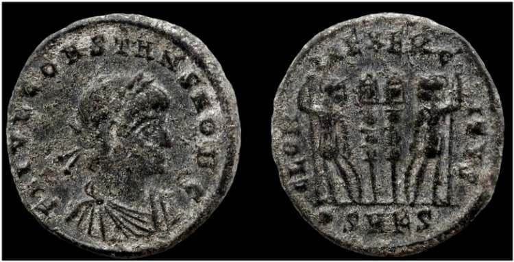 Cyzicus RIC VII 114, S Constans, AE follis of Cyzicus