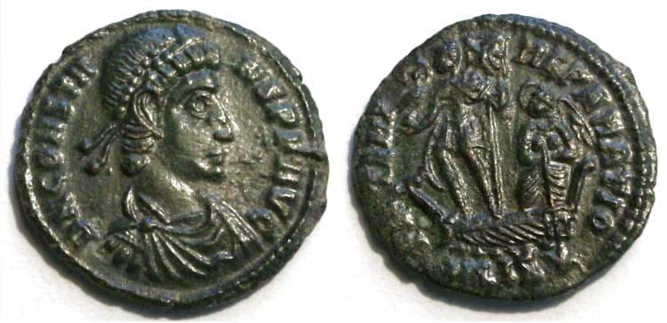 Siscia RIC VIII 199 var (3) symbol 7 Constans, AE follis, Siscia
