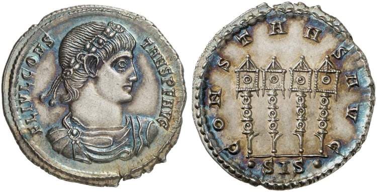 Siscia RIC VIII 50 Constans, AR miliarense