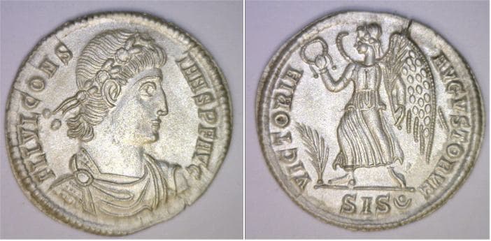 Siscia RIC VIII 159A Constans, AR Miliarense, Siscia