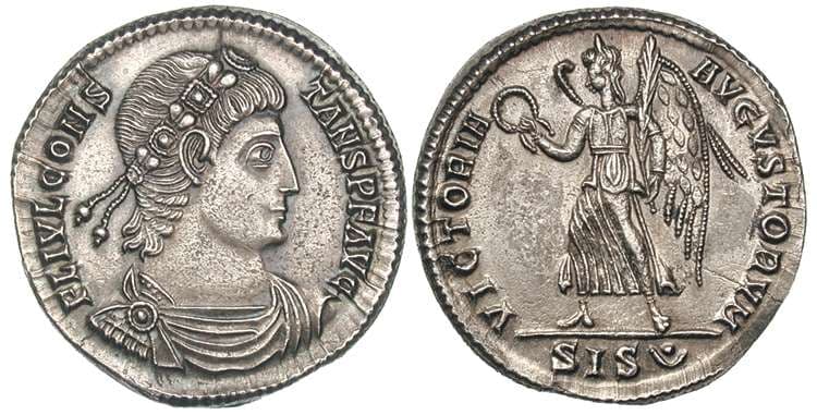 Siscia RIC VIII 161 Constans, AR light miliarense, Siscia