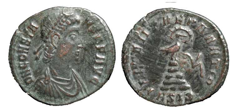 Siscia RIC VIII 247 Symbol 7 Constans I AE follis