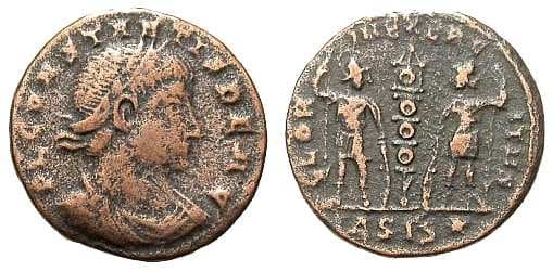 Siscia RIC VII 264, A Constans, AE follis, Siscia