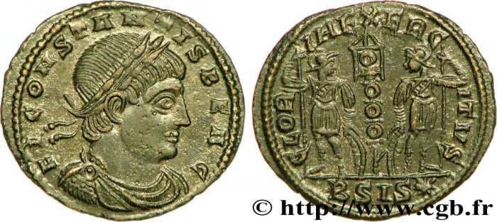 Siscia RIC VII 264, B Constans, AE follis, Siscia