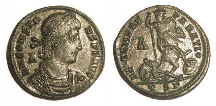 Thessalonica RIC VIII 123A Constans II, AE3 of Thessalonica