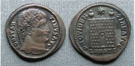 Antioch RIC VII 81, Z Constantine I, AE Follis of Antioch
