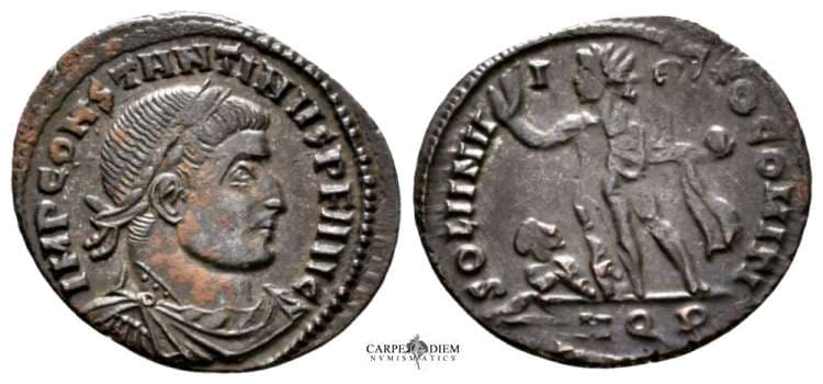 Aquileia RIC VII 1, P Constantine I, AE follis of Aquileia, AD 316-317