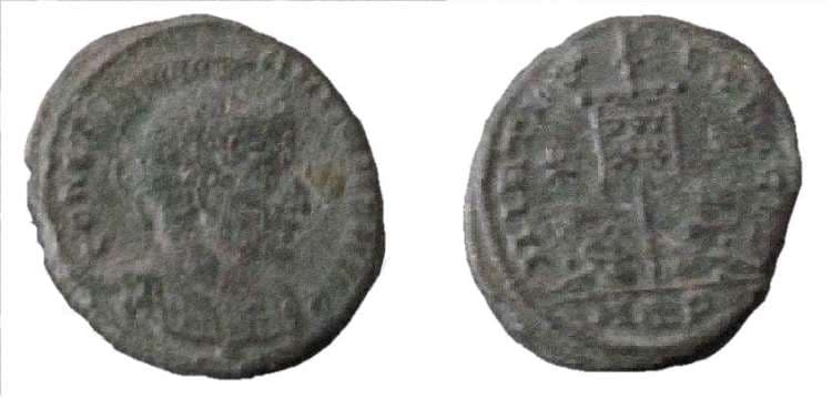 Aquileia RIC VII 58 var Constantine I, AE follis