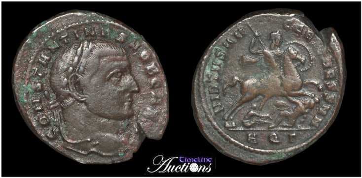 Aquileia RIC VI 82b Constantine I as Caesar, AE follis of Aquileia