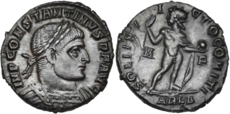 Arles RIC VII 103, B Constantine I, AE follis, Arles