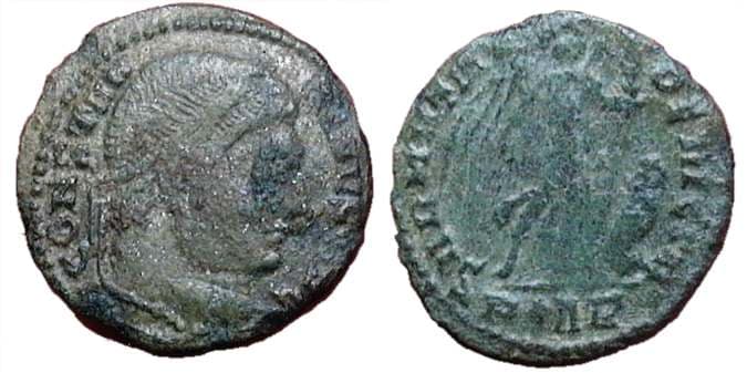 Arles RIC VII 257, P Constantine I, AE follis