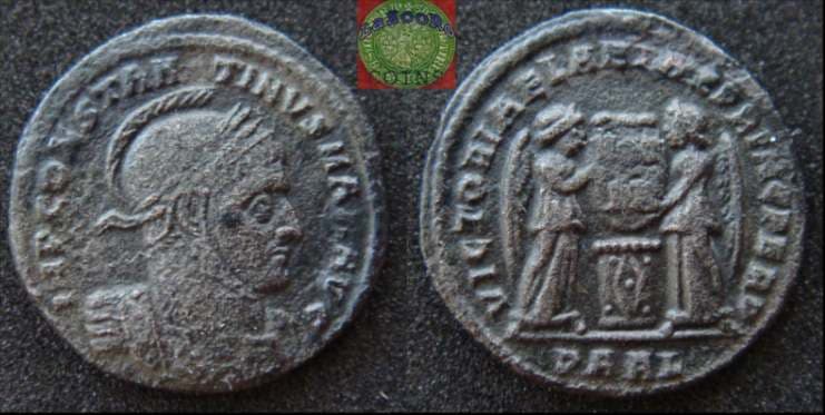 Arles RIC VII 193, P Constantine I AE follis