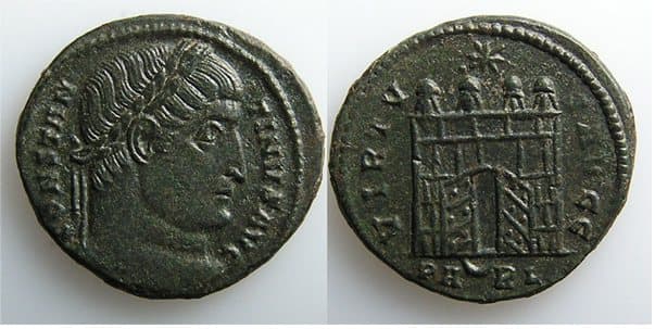 Arles RIC VII 291, P Constantine I AE follis