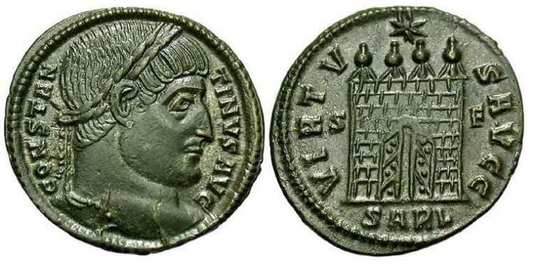 Arles RIC VII 304, S Constantine I AE follis