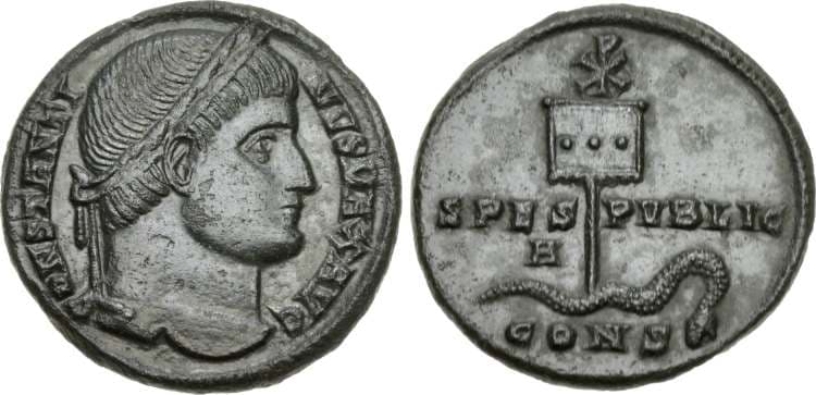 Constantinople RIC VII 19 (2) Constantine I AE follis, Constantinople