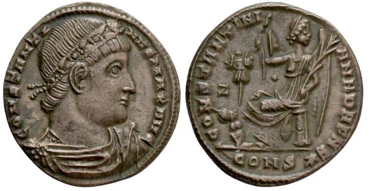 Constantinople RIC VII 38, Z, star Constantine I, AE follis, 20mm, 2