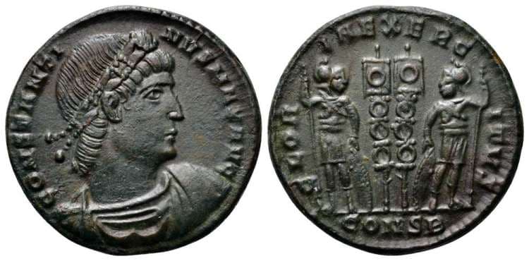 Constantinople RIC VII 59, B Constantine I, AE follis of Constantinople