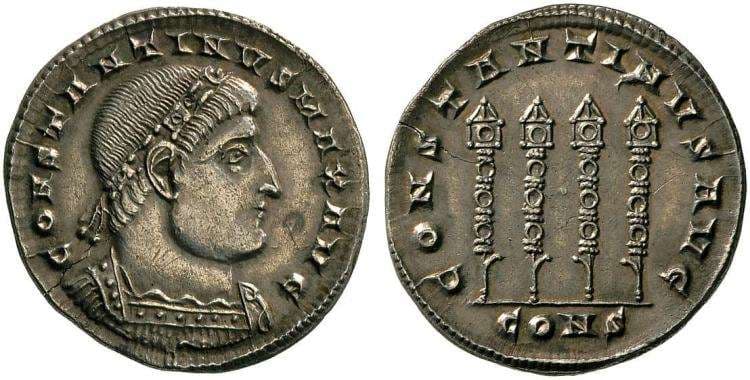 Constantinople RIC VII 99var Constantine I, AR Miliarense, 24mm, 4