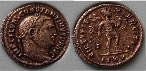 Cyzicus RIC VI 94 var Constantine, AE Follis