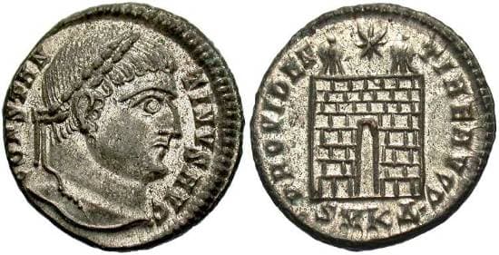 Cyzicus RIC VII 34,&Delata; Constantine AE follis
