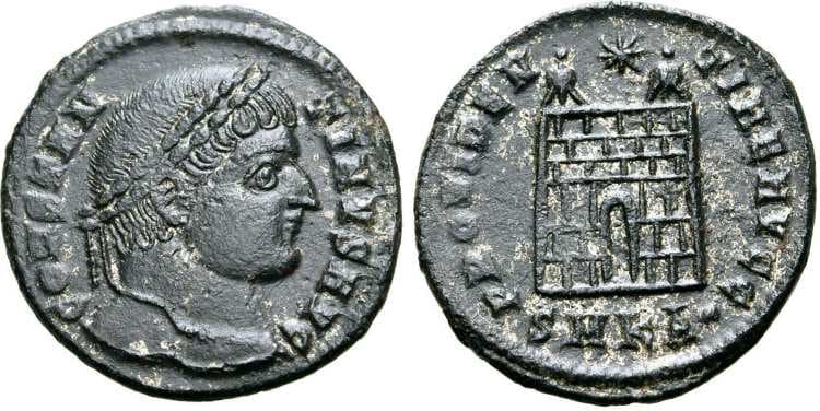 Cyzicus RIC VII 34, A Constantine AE follis