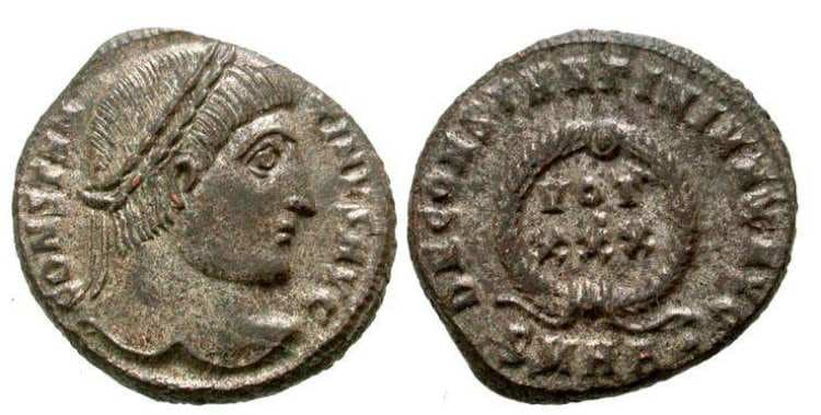 Heraclea RIC VII 69,A Constantine I AE follis of Heraclea