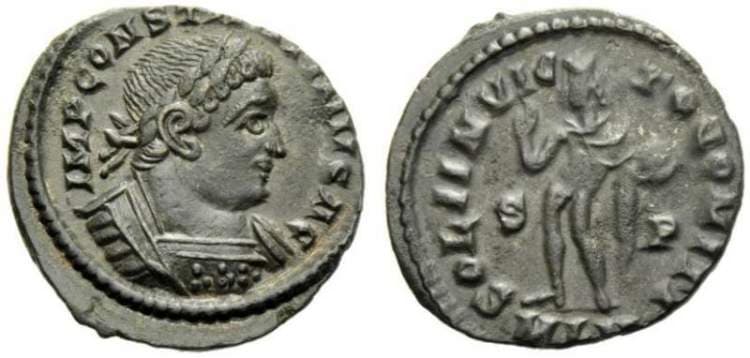 London RIC VII 53 Constantine I, AE follis, London, 316 AD