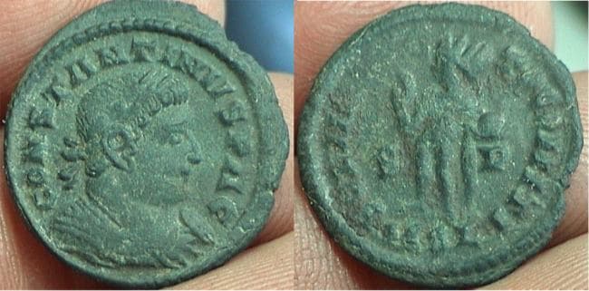 London RIC VII 74 Constantine I, AE Follis, London, 316 AD
