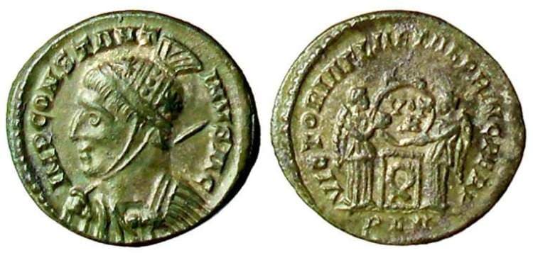 London RIC VII 169, 3a wreath Constantine I, AE follis, London