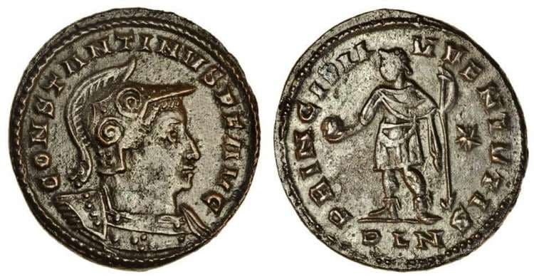 London RIC VI 222 var Constantine I, AE follis