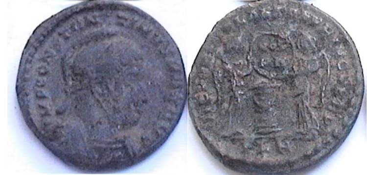 London RIC VII 157 var Constantine AE follis