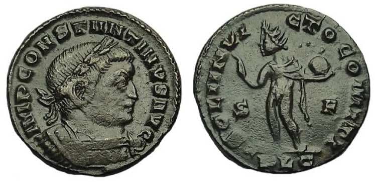 Lyons RIC VII 4 Constantine I, AE Follis, Lyons AD 313-314