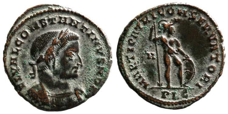 Lyons RIC VI 240 var Constantine I, AE follis, Lyons mint