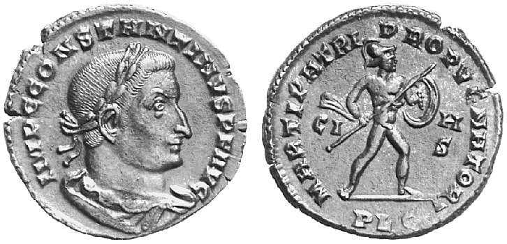 Lyons RIC VI 295 Constantine I AE follis of Lyons
