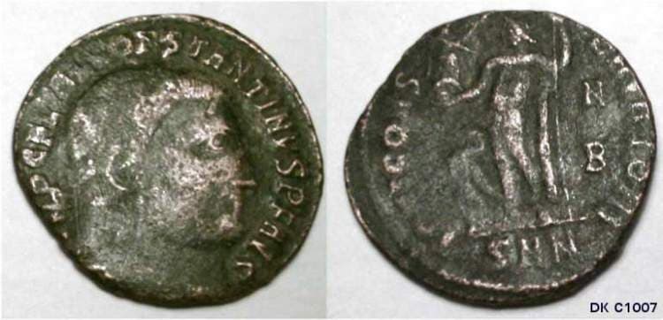 Nicomedia RIC VII 14, B Constantine I, AE follis, Nicomedia