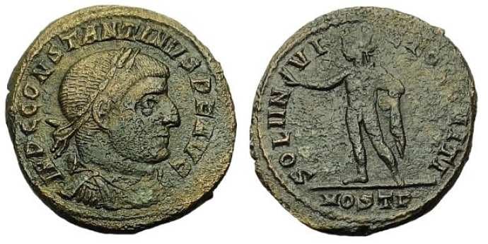 Ostia RIC VI 85, P Constantine I AE Follis, Ostia