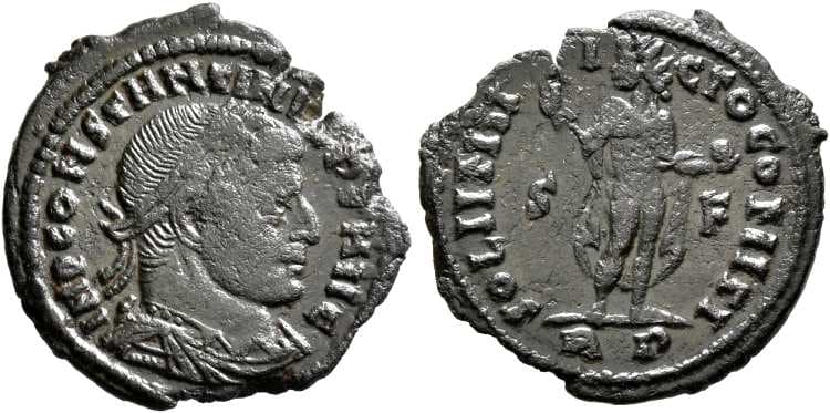 Rome RIC VII 37 Constantine I, AE follis, Rome