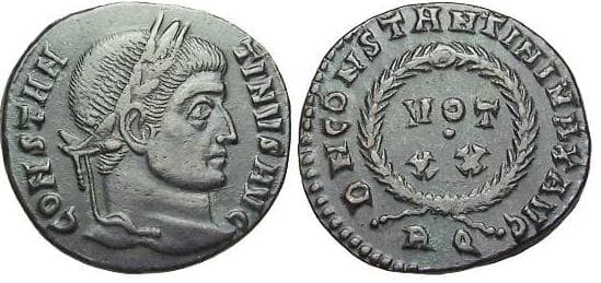 RIC VII 237, Q Constantine AE follis