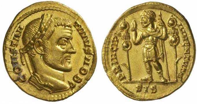 Siscia RIC VI 152 Constantine, AV Aureus, Siscia, 306-307 AD
