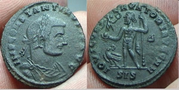 Siscia RIC VI 234c, Δ Constantine I, AE follis, Siscia