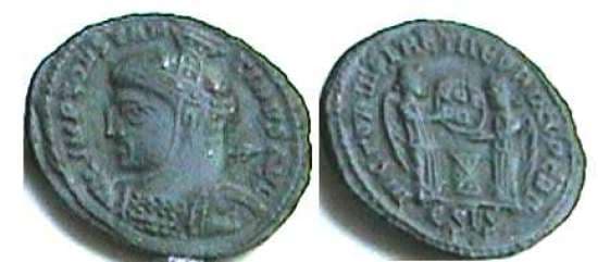 Siscia RIC VII 56, E var Constantine I AE Follis