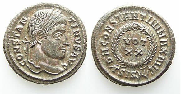 Siscia RIC VII 180,Γ Constantine I, AE follis of Siscia Mint