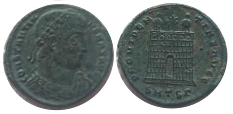 Thessalonica RIC VII 170v (2) Constantine I AE follis, Thessalonica, mule