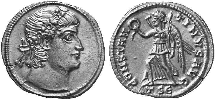 Thessalonica RIC VII 214 Constantine I, AR siliqua, 20mm, 335-336 AD, Thessalonica