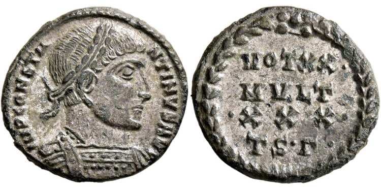 Thessalonica RIC VII 31, Γ Constantine AE follis