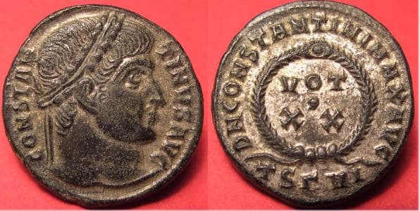 Thessalonica RIC VII 101,Γ Constantine AE follis