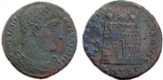 Thessalonica RIC VII 170v Constantine I Thessalonica unlisted mule, follis