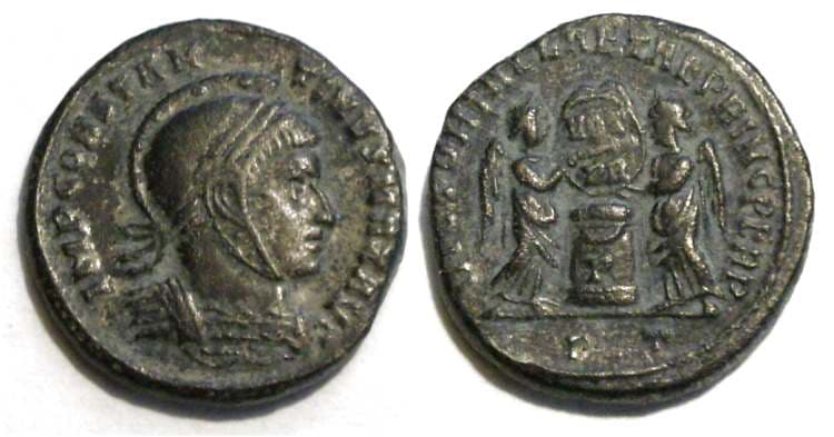 Ticinum RIC VII 84, P Constantine I, AE follis, Ticinum, AD 318-319